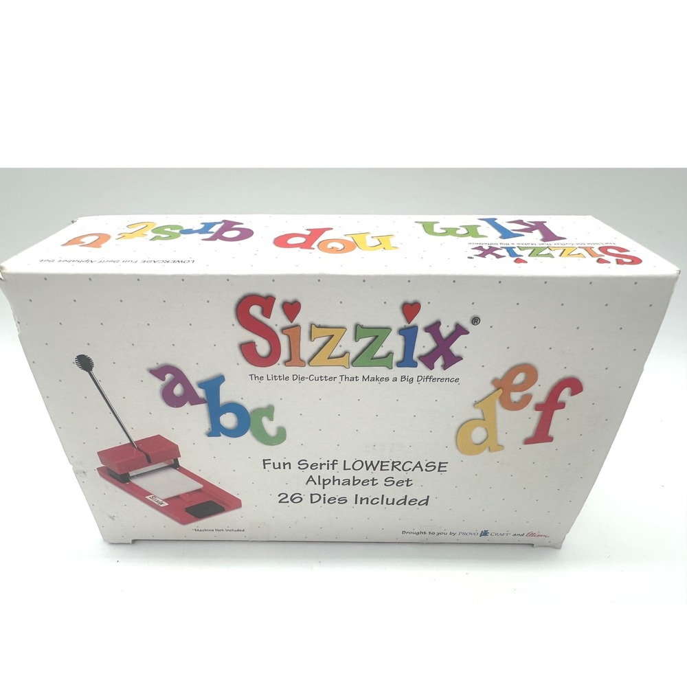 Sizzix Fun Serif Lowercase Alphabet Die Set 26 Letters 38-0607 New Sealed